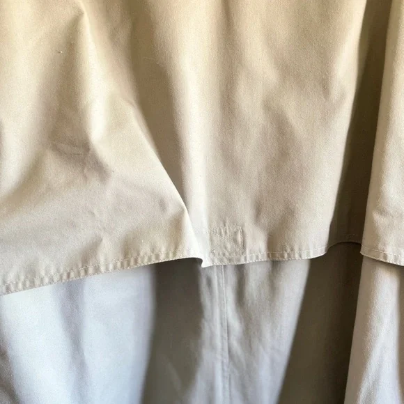 VTG. Geraldo Beige & Navy Double-Breasted Trench Coat Fennel Neck Unisex - Picture 10 of 11